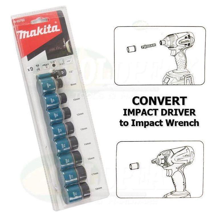 Makita B-55762 Impact Socket Wrench Set with 1/4 Makita B-55762 Impact Socket Wrench Set with 1/4